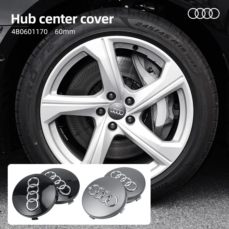 

4pcs 60/61/68/69mm Car Styling Wheel Center Cap Emblem Hub Covers Badge For Audi A3 A4 A5 A6 A7 A8 S4 S6 A6L Auto Accessories