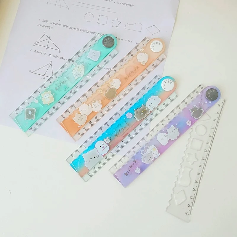 30cm Folding Ruler Multifunctional Folding Ruler Straight Ruler Protractor Creative Stationery Learning Supply for Study&Office