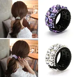 New Women Bun Crystal Hair Claw Bird Nest Horsetail Buckle Ponyil Holdedr Hair Clip Elegent Bun Maker Female Hair Accessories