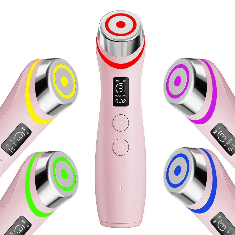 

New 5-Color LED Light Vibration Massage Red Blue Beauty Instrument