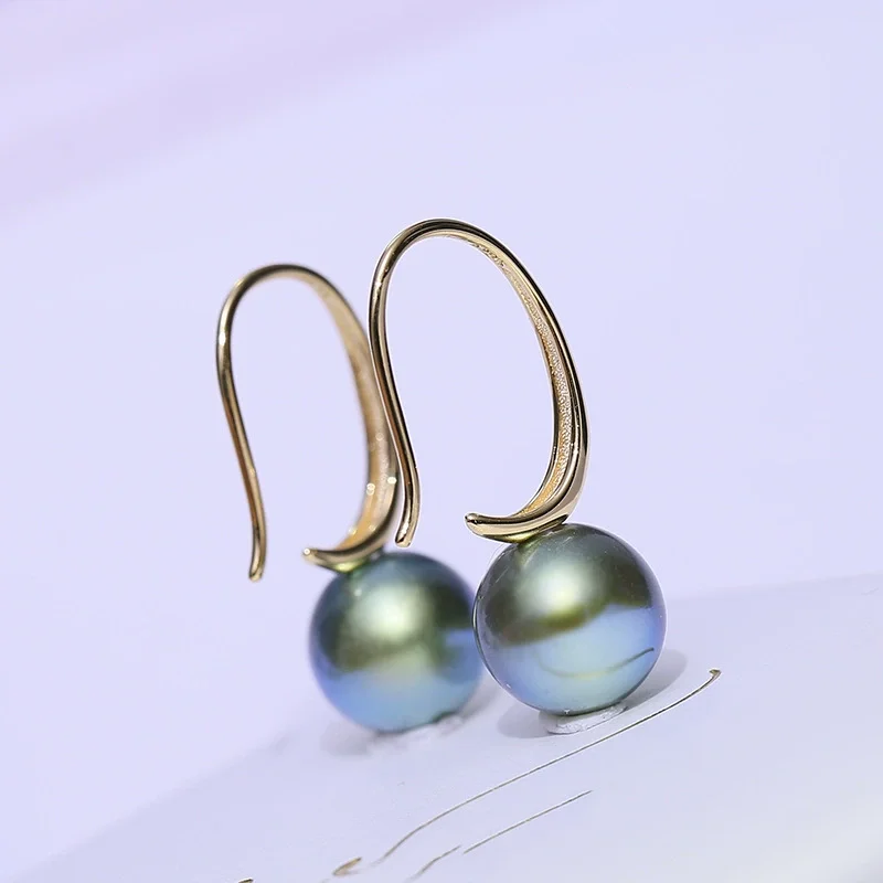 New Pearl AAAA 9-10mm 10-11mm Nanhai Round Bead Earrings, Simple and Elegant, High-Quality Touch, 925 Silver