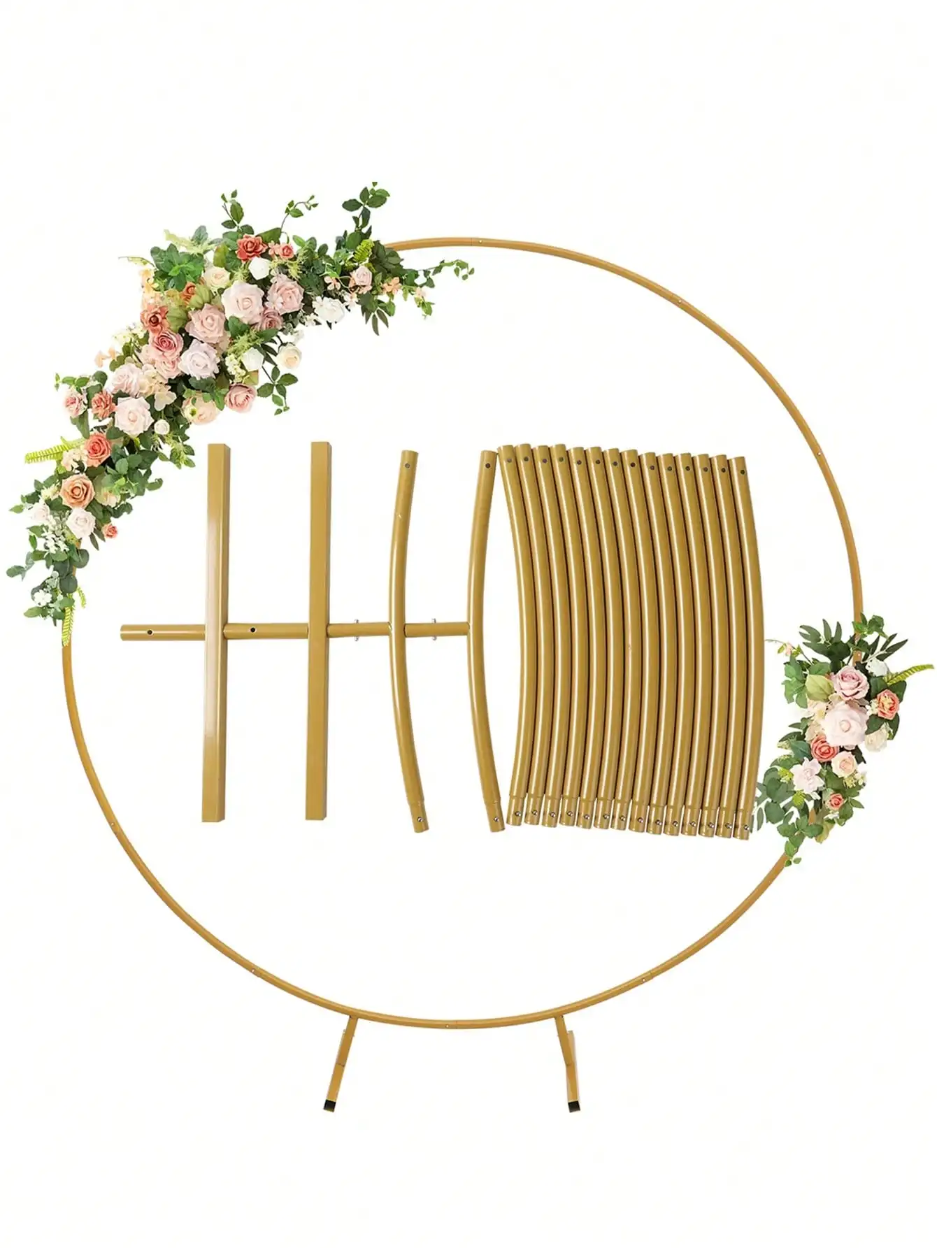 

Round Metal Balloon Arch Stand,Gold Round Backdrop Stand,Wedding Arch,Birthday Arch