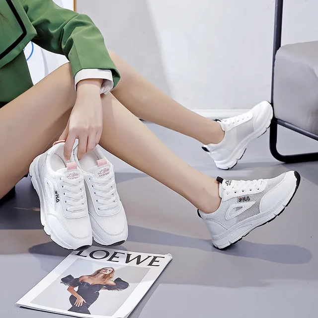 Ladies sneakers on fashion