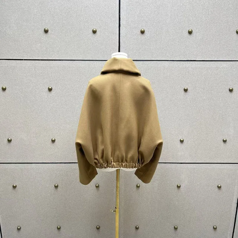 Women's Blended Wool Coat, Drawstring Hem Hooded Jacket Top, Premium Trench Coat, Fall/Winter New Arrival, 2025, Millennial Styl