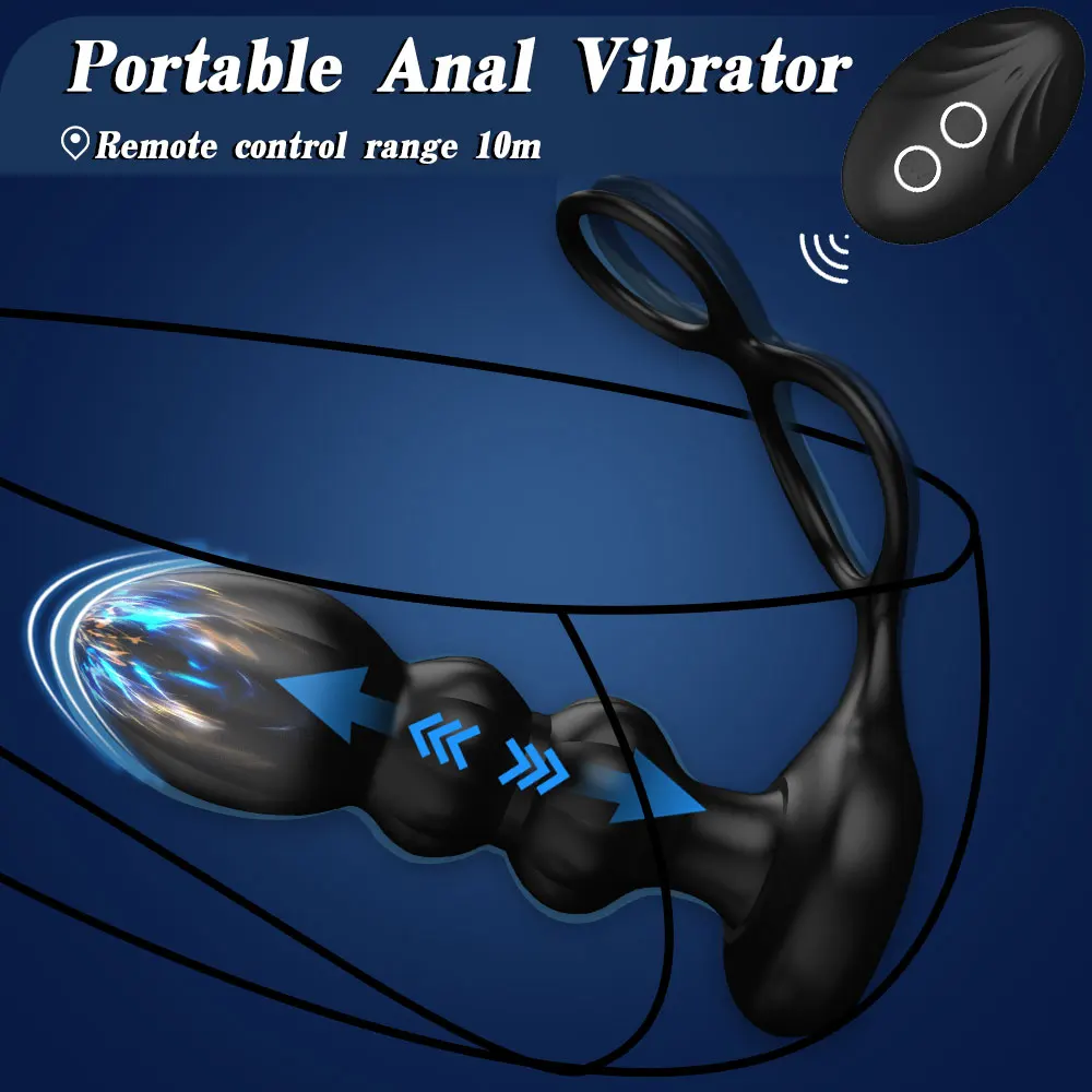 Thrusting Remote Control Butt Plug Anal Sex Toy with Vibrating and Thrusting Modes Prostate Massager for Male and Female Sex Toy