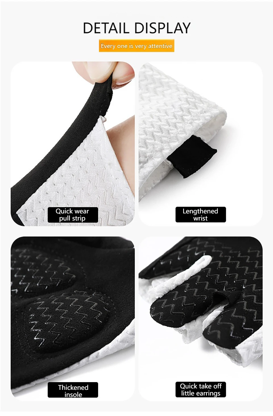 GTUBIKE Kurze Fahrradhandschuhe, fingerlose Handschuhe, rutschfest, Fahrrad-Lycra-Stoff, Halbfinger-Fäustling für MTB, Rennrad, Sport, Rennen – Detail 11