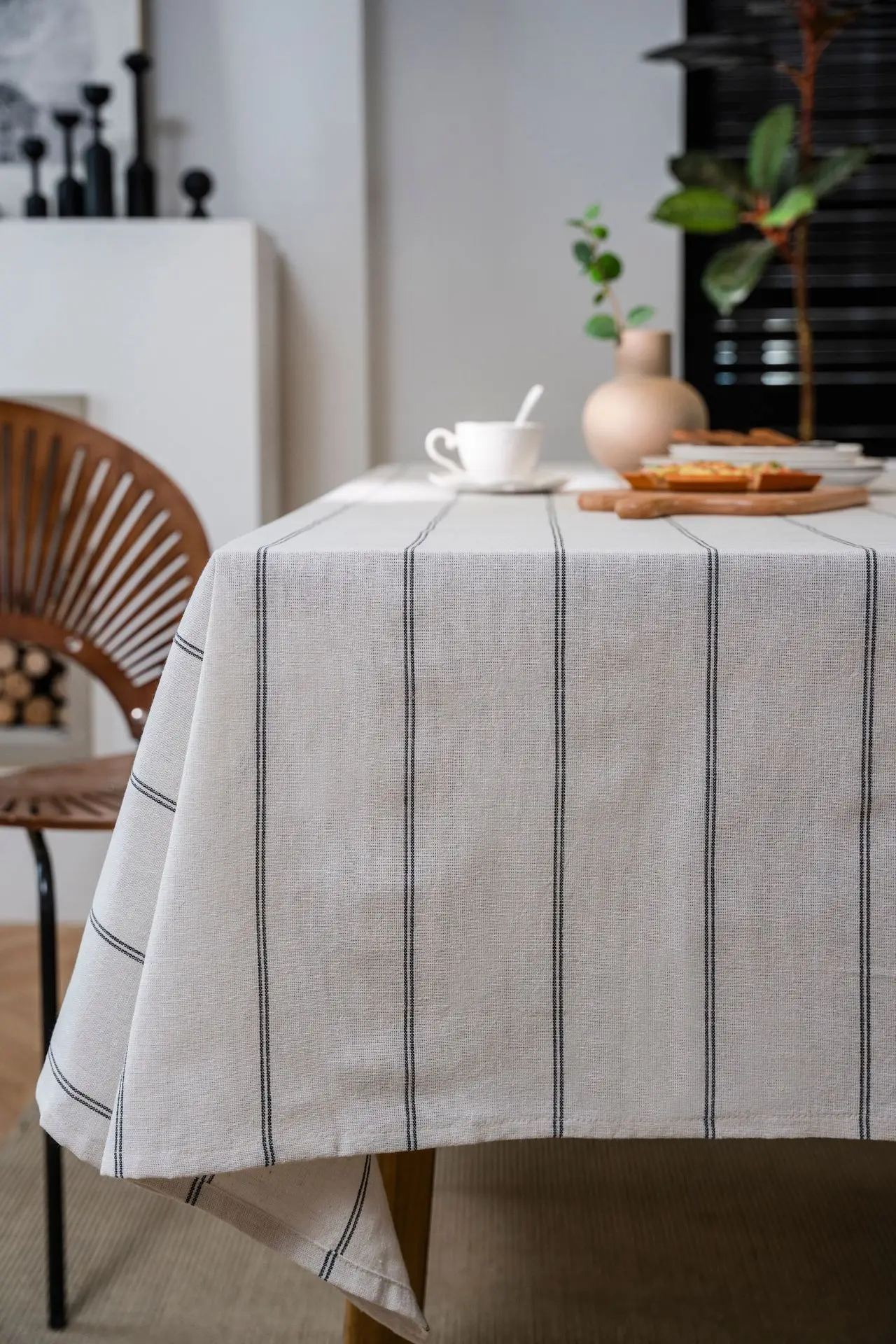 Tablecloth Rectangular Cotton Stripe Coffee Table Living Room Home Decor Table Cloth Wedding Christmas Decoration Table Cover