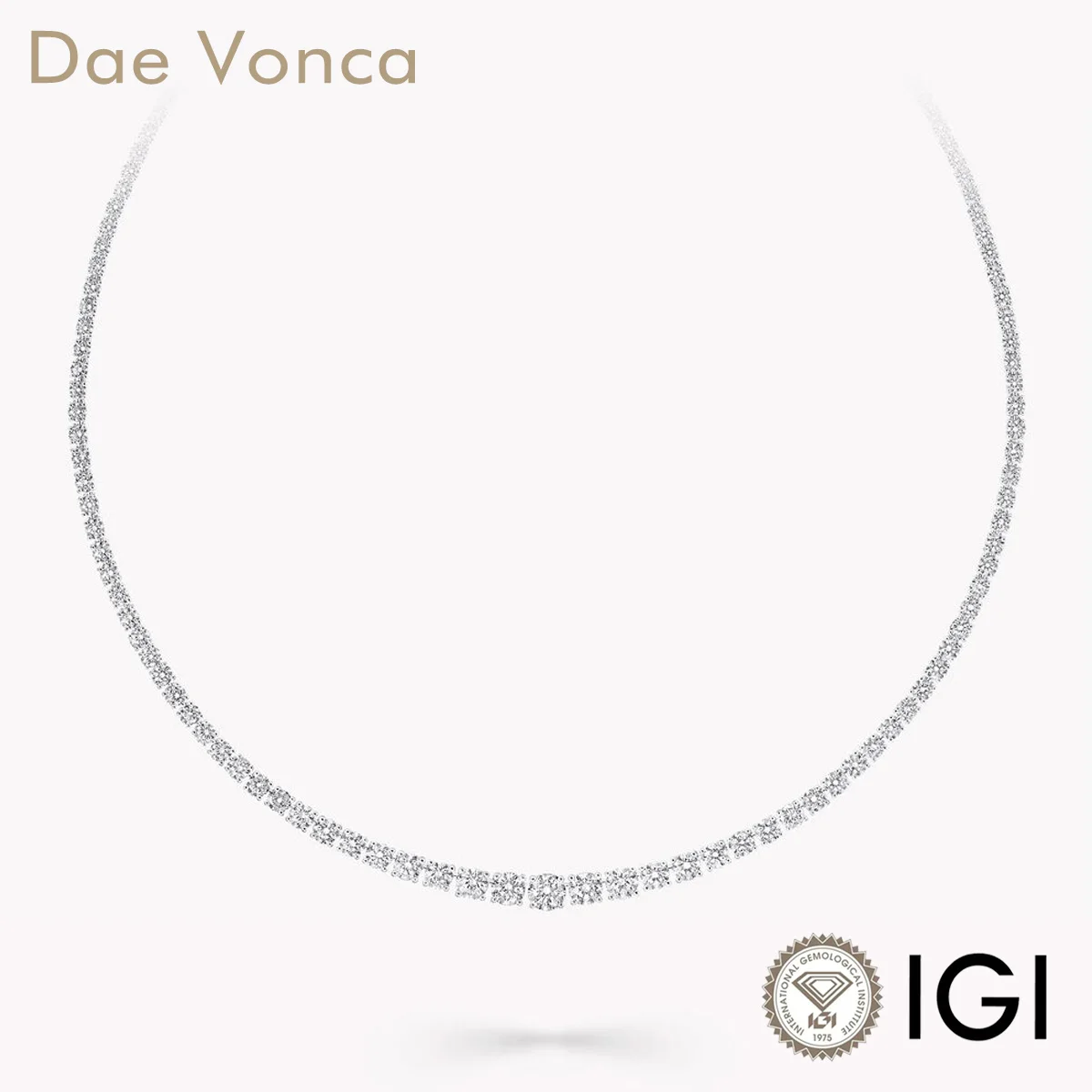 

9K/14K Lab Grown Diamond Graduated Tennis Necklace 40/45cm Length Diamonds Line Necklace Brilliant Round Lab Diamonds Necklace