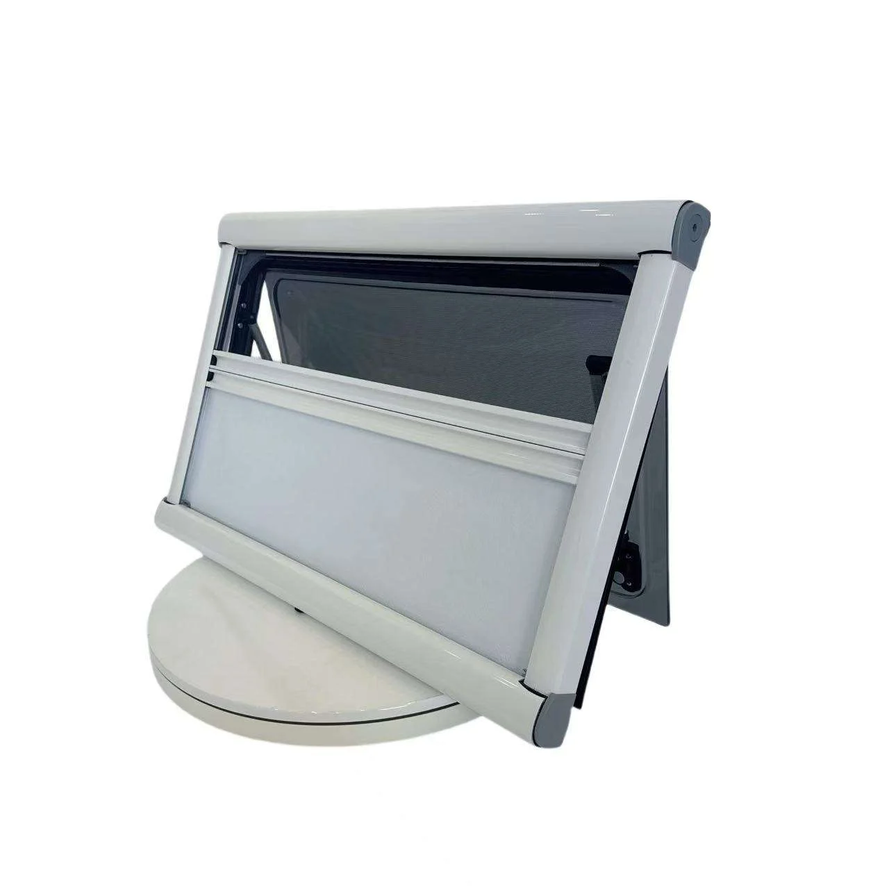 500*600 Anti-UV Privacy RV Push Out Window Double Convex Acrylic Glass Roller Blind & Fly Screen for Caravan Camping