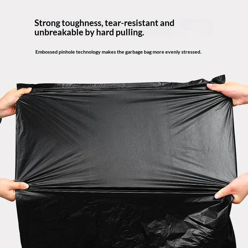 Large Thickened Black Disposable Garbage Bags Leak Resistant Heavy Duty Trash Bags for Kitchen Office Restaurant Outdoor