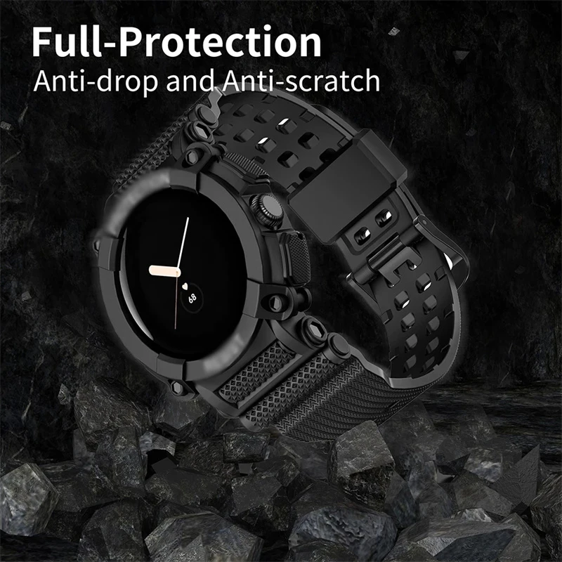 Case Band for Google Pixel Watch 2 1 TPU Cover Sport Strap for Pixel Watch Screen Protector Anti Shock Bezel Protective Bumper