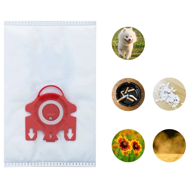 밀레 FJM 진공 백, 에어클린 3D 효율 진공 청소기용, 모터 필터 4 쌍 포함, 12 팩