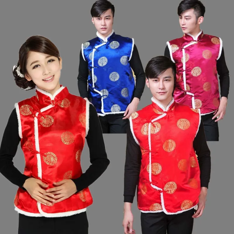 traditional chinese new year Men clothes vest Tang Dragon Phoenix Vest cheongsam top qipao for Man hanfu china style blouse