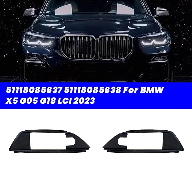 1Pair Car Front Bumper Bracket Frame 51118085637 51118085638 For BMW X5 G05 G18 LCI 2023 Absorber Funnel Cover Trim