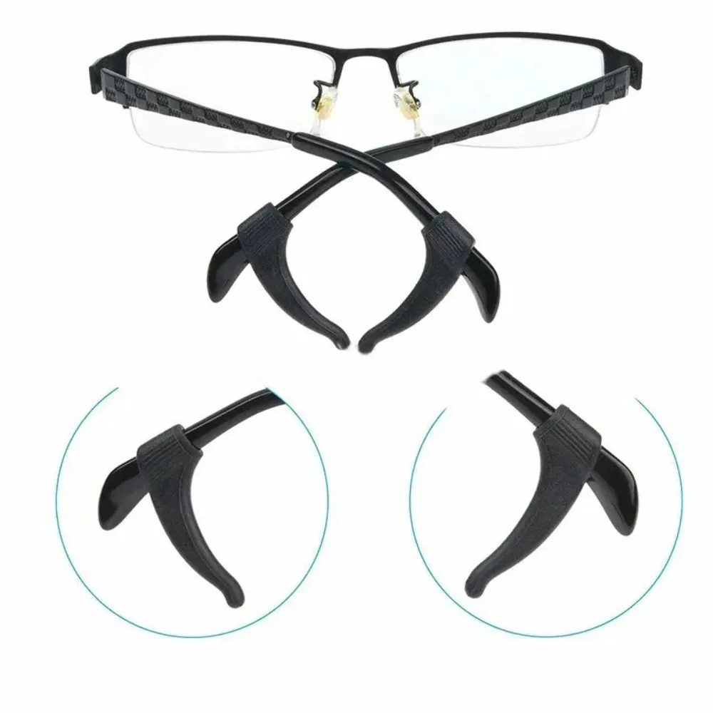 2pcs New Unisex Silicone Clear Antiskid Glasses Anti-slip Ear Hooks Earbuds Frame Sleeve Fasteners Anti-fall Eyewear Holders
