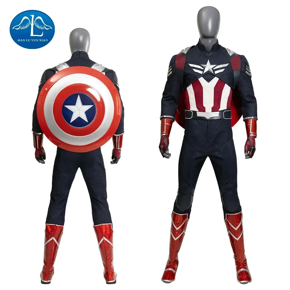 

Captain America 4 Cosplay Costume Jumpsuit and Shield Falcon Sam Wilson Bodysuit Hallowee Carnival Comiccon Masquerade