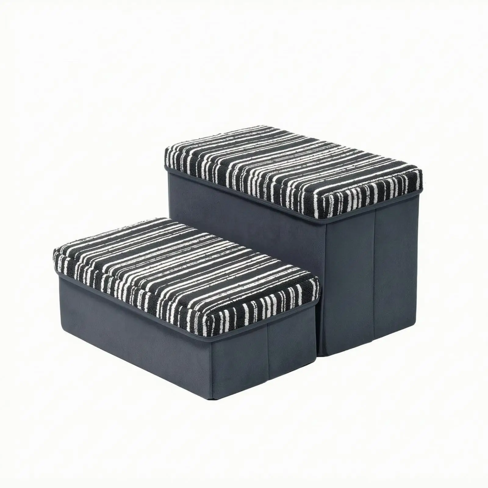 Foldable Cat Climbing Stairs Double Tier Pet Steps for Small Dogs Sofa Bed Non Slip Washable Polyester