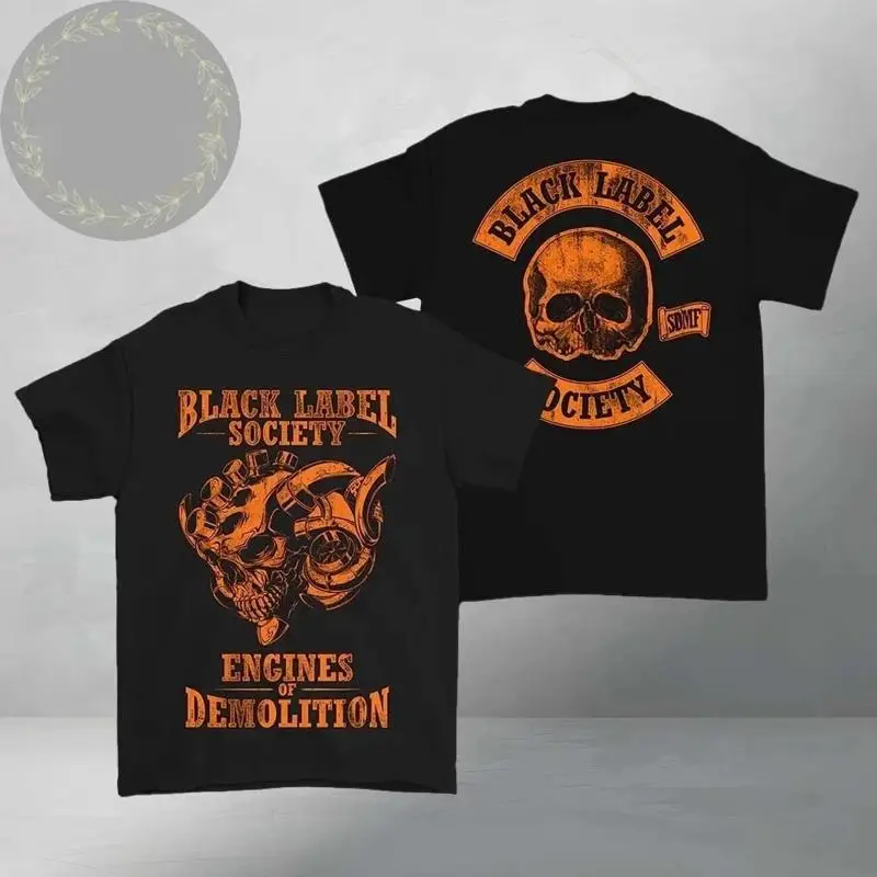Black Label Society Skulls Flames Engines of Demolition T-Shirt