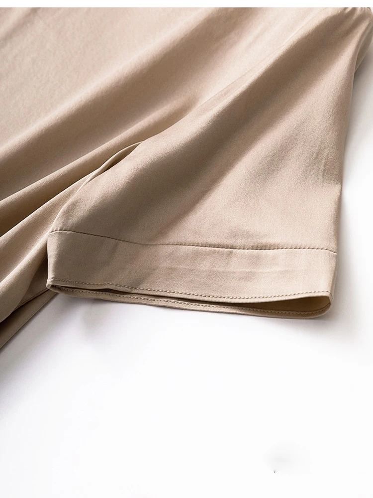 Birdtree, koszulka damska 19MM, 92% jedwab, letnia satynowa koszulka codzienna w jednolitym kolorze, z okrągłym dekoltem, krótki rękaw, podstawowa koszulka T37701QD