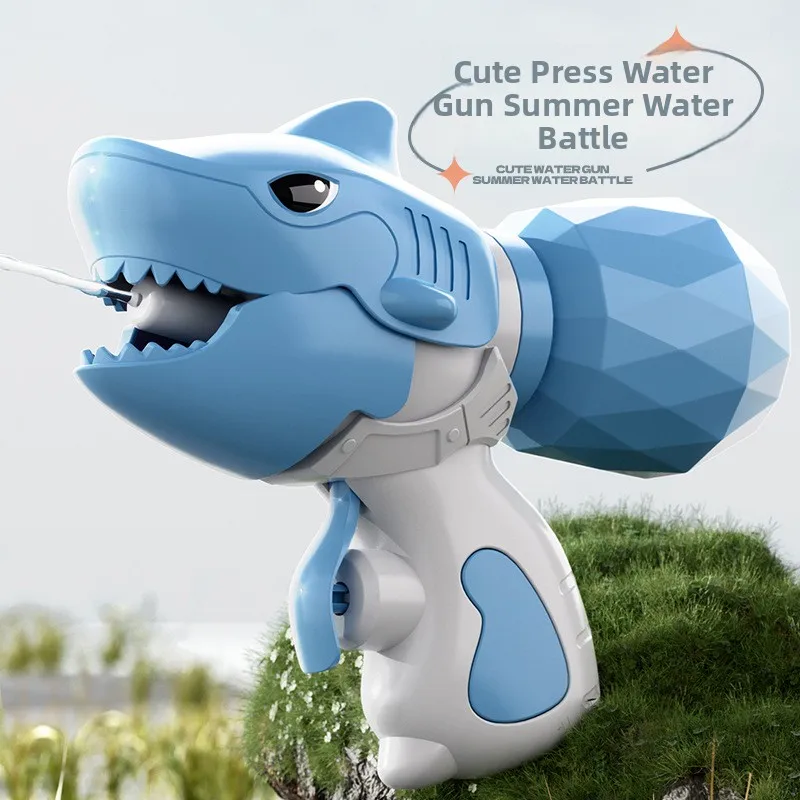 Pistola de Agua de Tiburón de Dibujos Animados, Juguete de Pistola de Agua a Presión para Niños, Pequeña Pistola de Agua con Giroscopio, Juguete de Pulverización de Agua con Diseño Creativo para Niños