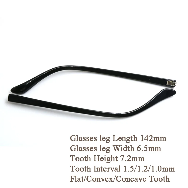 1Pair Glasses Leg Width 6mm Double Tooth Flat Convex Concave Teeth Interval 1.5 1.2 1.0 Sunglasses Eyeglasses Repair Accessories