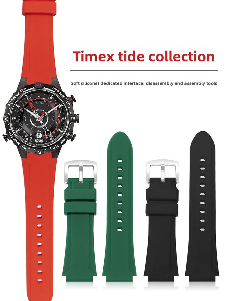 Silicone Watch Strap Is Suitable for TIMEX Timex Tide Series T2N721 T2N720 Expedition Navigator Men's