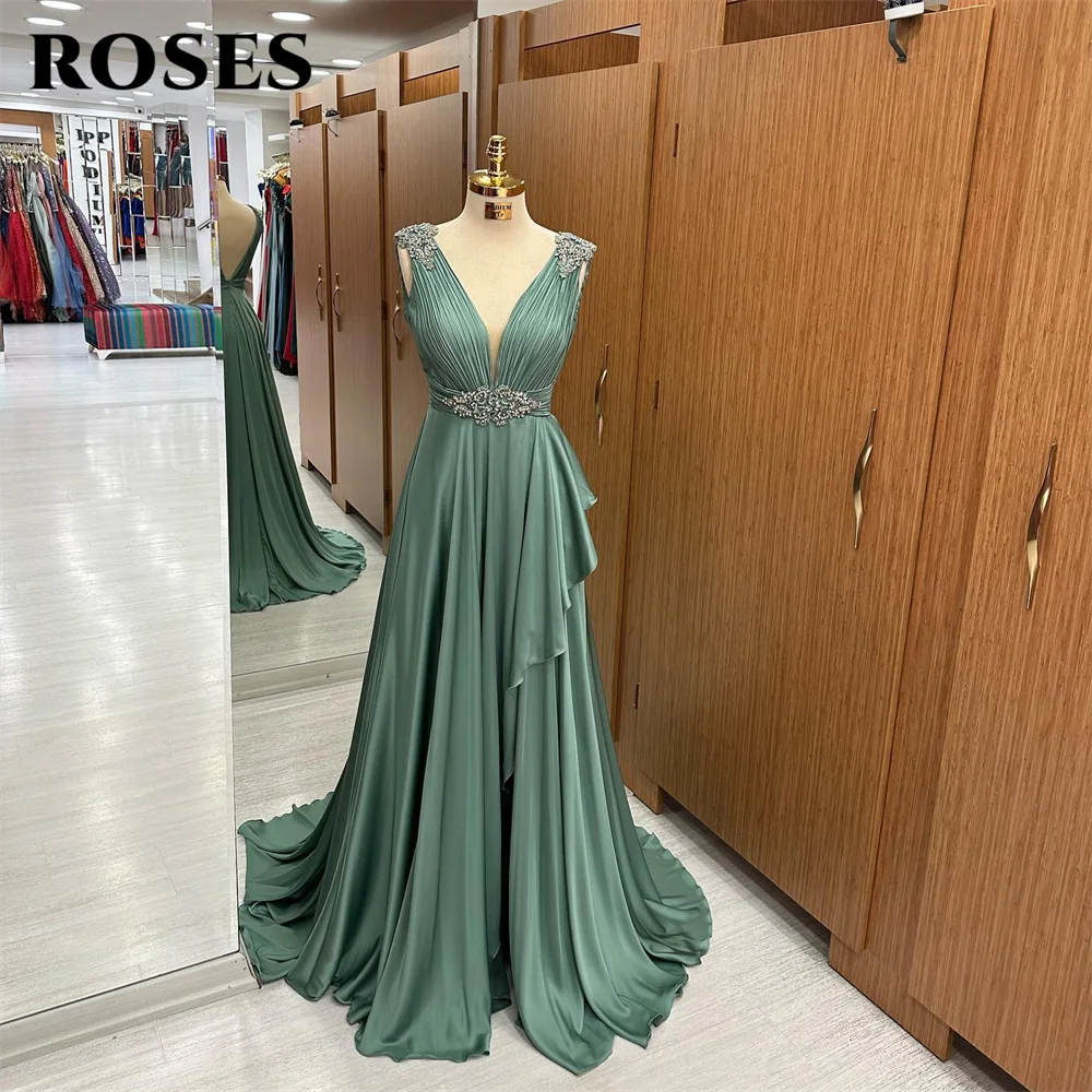 ROSES Tank Elegancka seksowna suknia balowa z cekinami i cekinami Sukienki gwiazd Miękka szyfonowa sukienka na specjalne okazje robe de bal Dostosowane