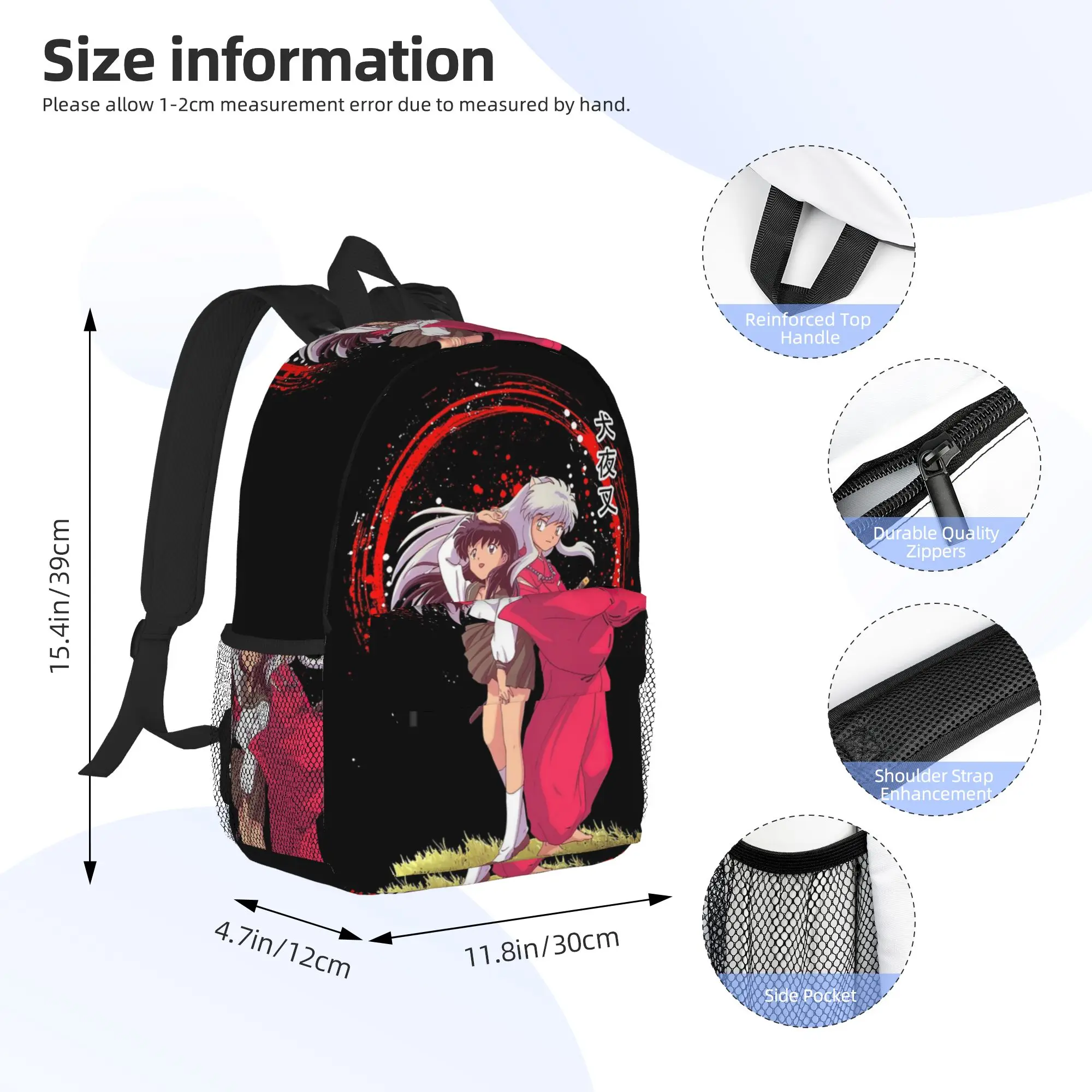 Anime Inuyasha Kagome Higurashi Backpack Hot Sale Daypack Large Capacity Boy Girl BookBag Shoulder Bags for Men Women School Bag