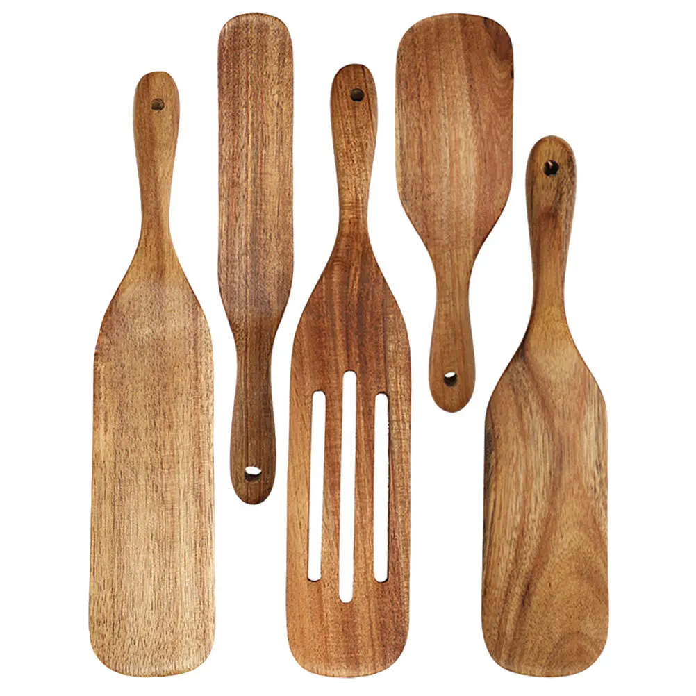 

1Set Wooden Kitchen Utensil Set Cooking Spatula Wood Cooking Utensils for Families Restaurants Hotels Practical