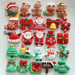 10Pcs New Cute Resin Cartoon Christmas Collection Flat Back Ornament Jewelry Making Hairwear Accessories