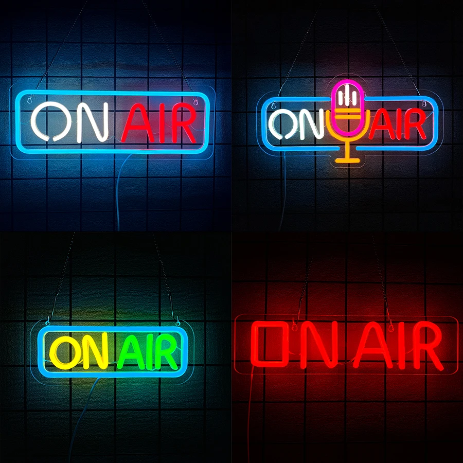 On Air Series Neon Sign For Wall Decor,Light Up Sign For Bedroom,Broadcasting Room,Live Room,Music Studio,Game Room,Man Cave