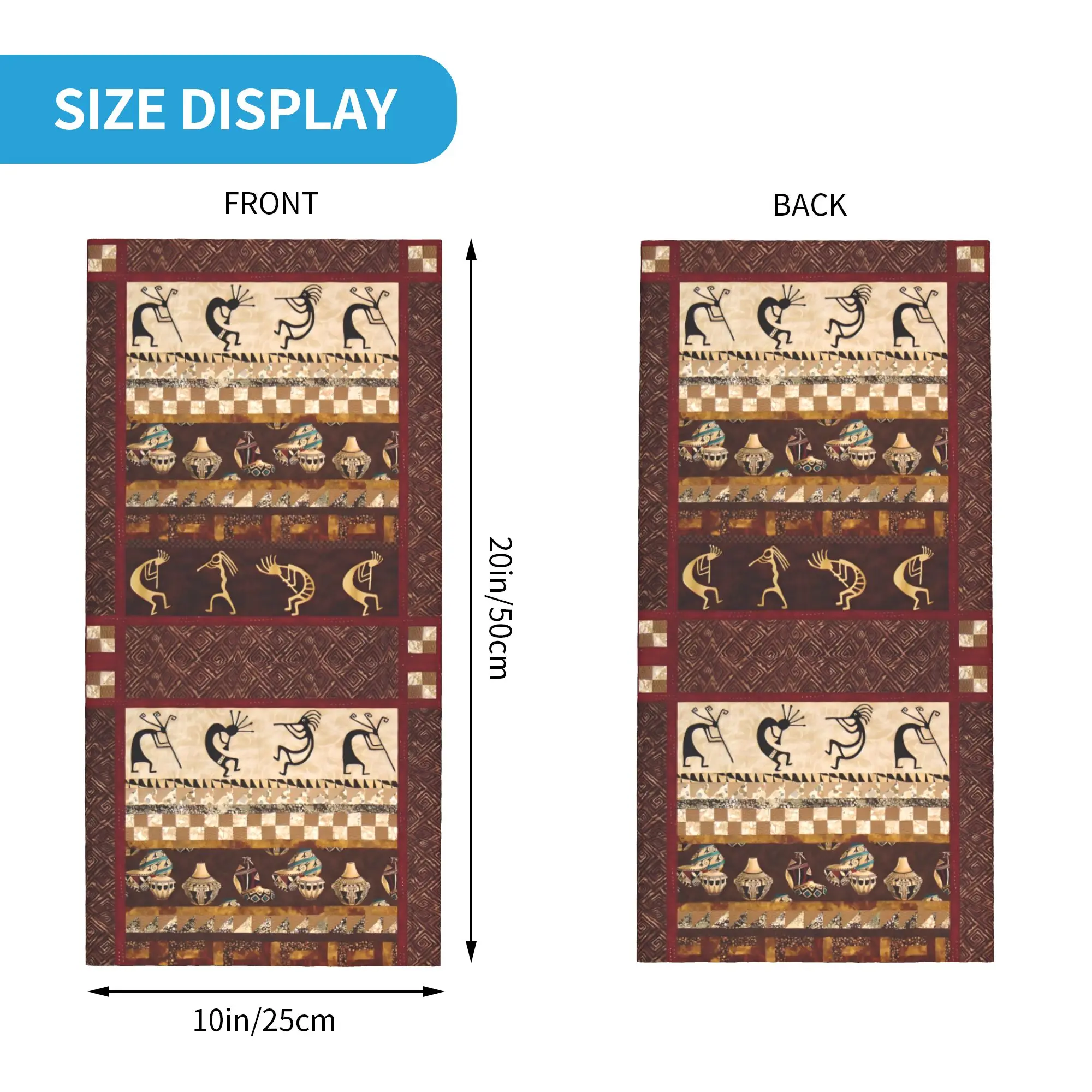 Custom Kokopelli Winter Headband Neck Warmer Men Women Hiking Cycling Tube Scarf Ethnic Style Weaving Design Face Bandana Gaiter