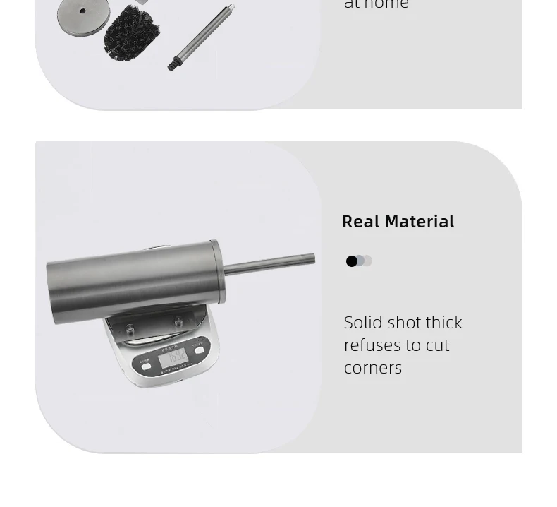 Toilet Brush High Quality Wall Mounted 304 Stainless Steel Cleaning Tools No Drill Bathroom Accessories WB8713