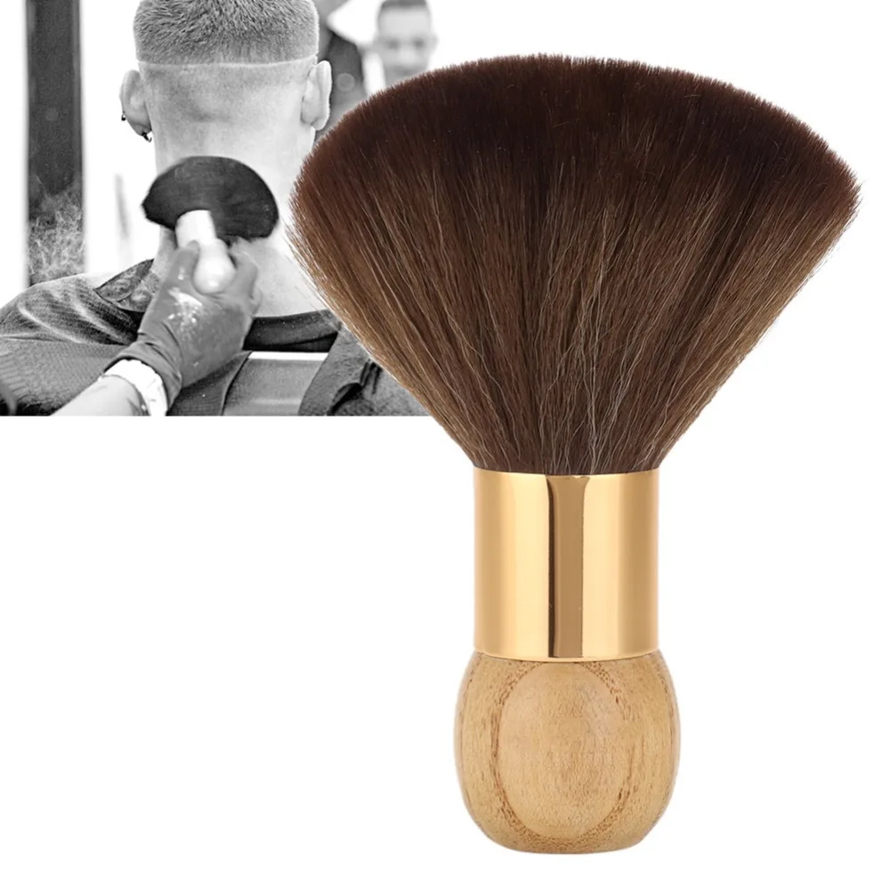 

Soft Barber Neck Duster Wooden Handle Professional Cleaning Hairbrush Comfortable Grip Portable Salon Brush Barber Use