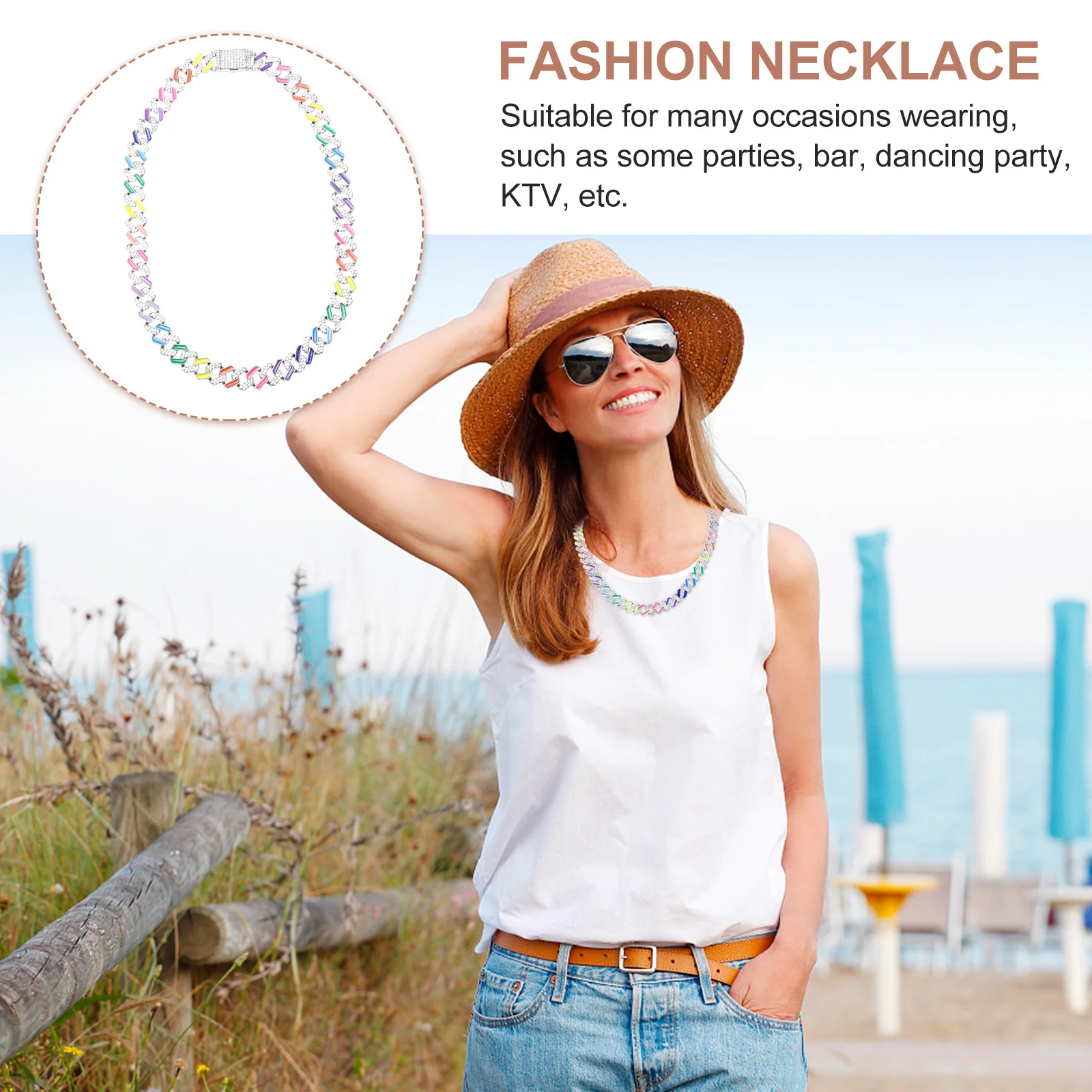 

Women Jewelry Fashion Neck Chain Choker Necklaces for Woman Elegant Rhinestone Environmental Protection Zinc Alloy Classic