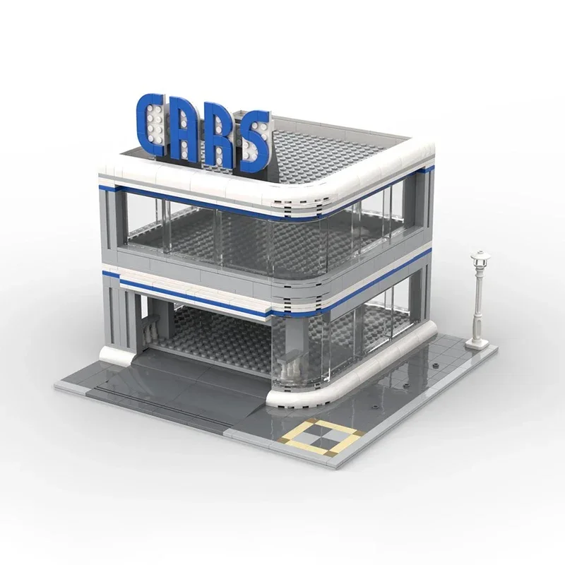 Modelo de carro de cidade moc tijolos de construção velocidade campeão estacionamento tecnologia modular presentes feriado montar crianças brinquedos terno