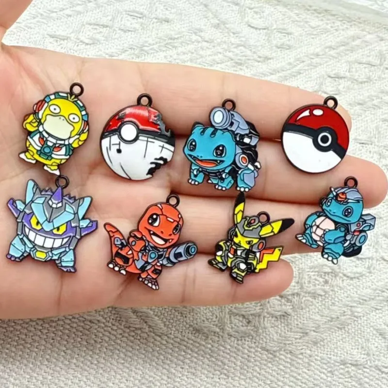 10pcs Cartoon Charm Jewelry Accessories Diy Making Enamel Necklace Earring Pendant Keychain Charms Alloy Metal Black Plated