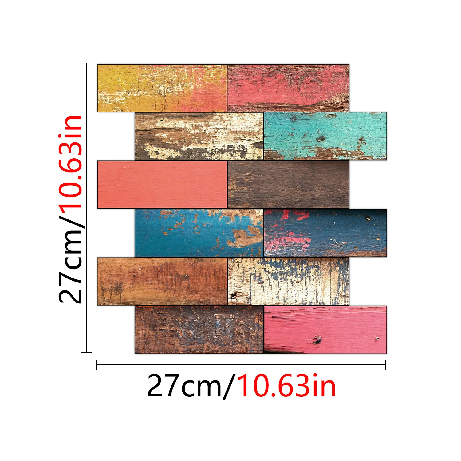 10pcs 27cm Wood Grain Adhesive Film, Waterproof Sink Backsplash Cover, Self-Stick Ugly Wall Concealer for Kitchen Renovator