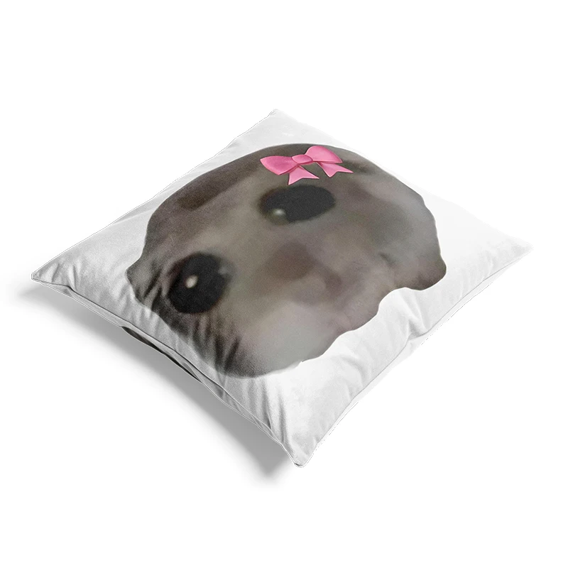 Aertemisi Sad Hamster Meme Hamster with Big Eyes Square Throw Pillow Cushion Covers Cases Pillowcases 45cm x 45cm