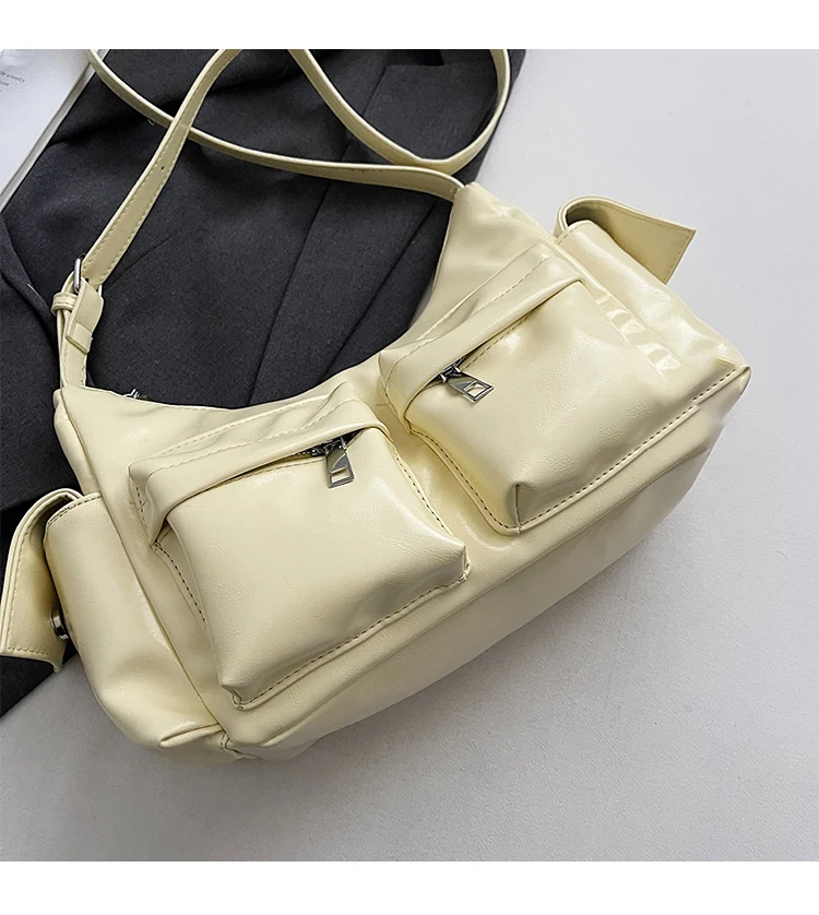2026 Frühling Neue Einfache und Vielseitige Pendler-Tasche für Damen Hochwertige Textur Pendler-Umhängetasche mit Zwei Fächern – Detail 4