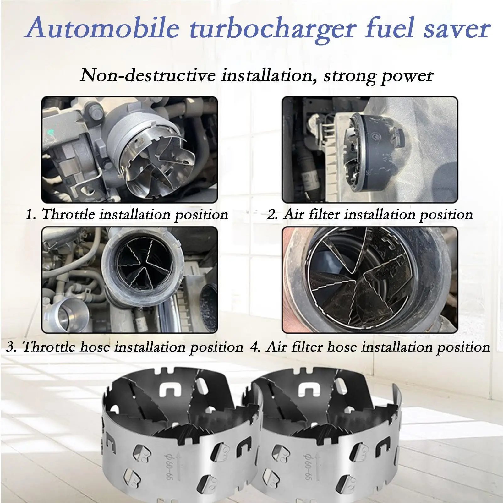 Adattatore per turbocompressore per auto Aspirazione aria automatica Turbonatore Fibbia di sicurezza Supercaricatori Velocità Turbina ad aria Acceleratore Risparmiatore ventola modificata