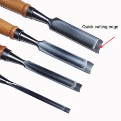 4PCS Woodworking Carving Chisel Kit Carpentry Flat Chisel Woodcut Carving Knife Professional Woodworking Sculpture Tools