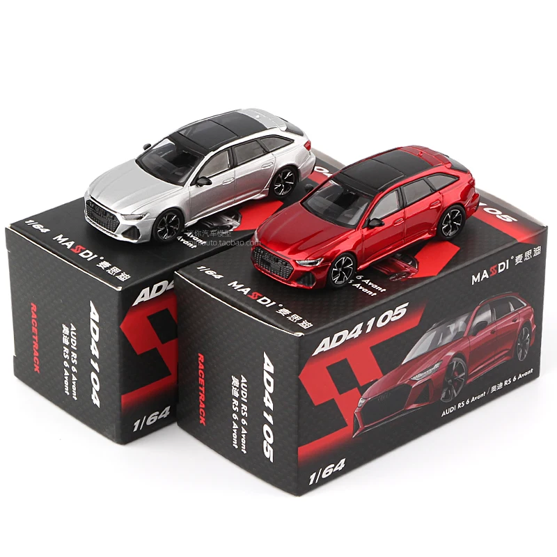 Nuovo Masdi 1/64 Audi RS6 Avant Ice Blu Rosso Nero AD4107 Modello di Auto In Lega In Miniatura Pressofuso Ornamento Collezione Modello Hobby giocattolo