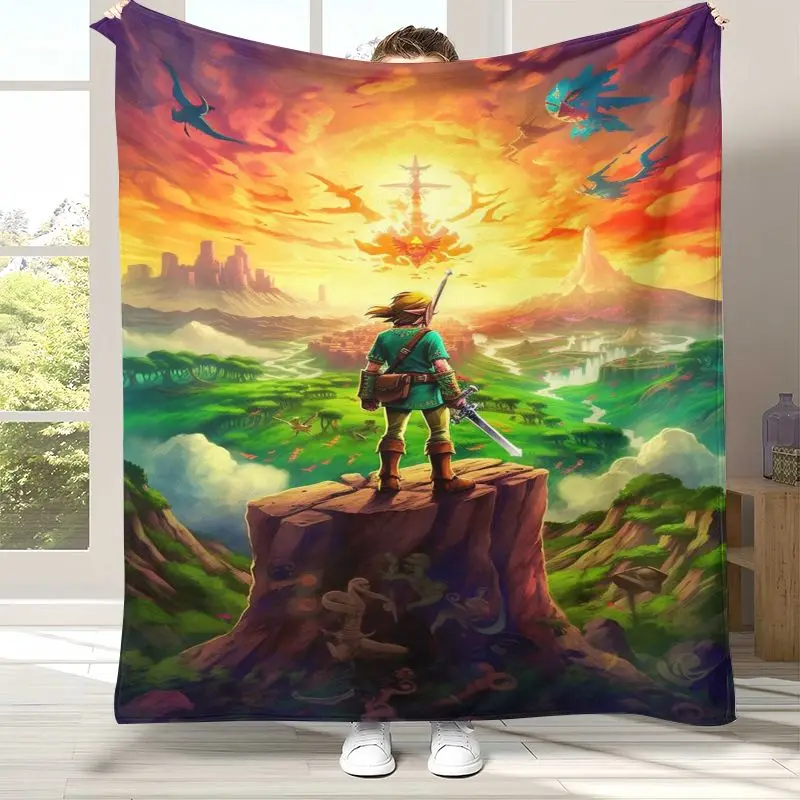 Classic Game Z-Zelda Hylian Crest Link Soft Flannel Throw Blanket,Cozy Blanket for Bed,Sofa,Living Room,Camping,Home Decor,Gift