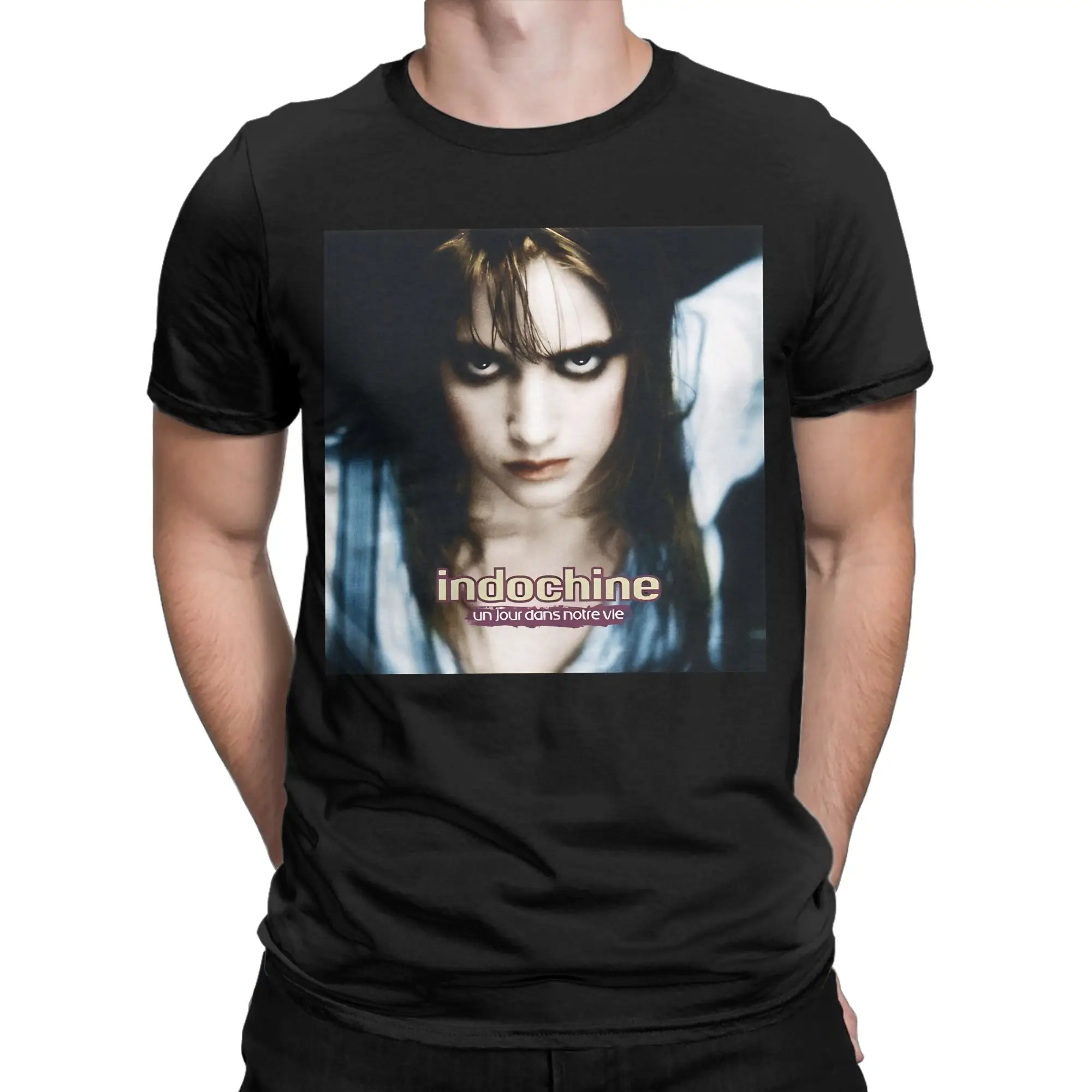 Dark Rock Portrait Graphic Funny 100% Cotton T-Shirt Indochine Tops Tees For Men