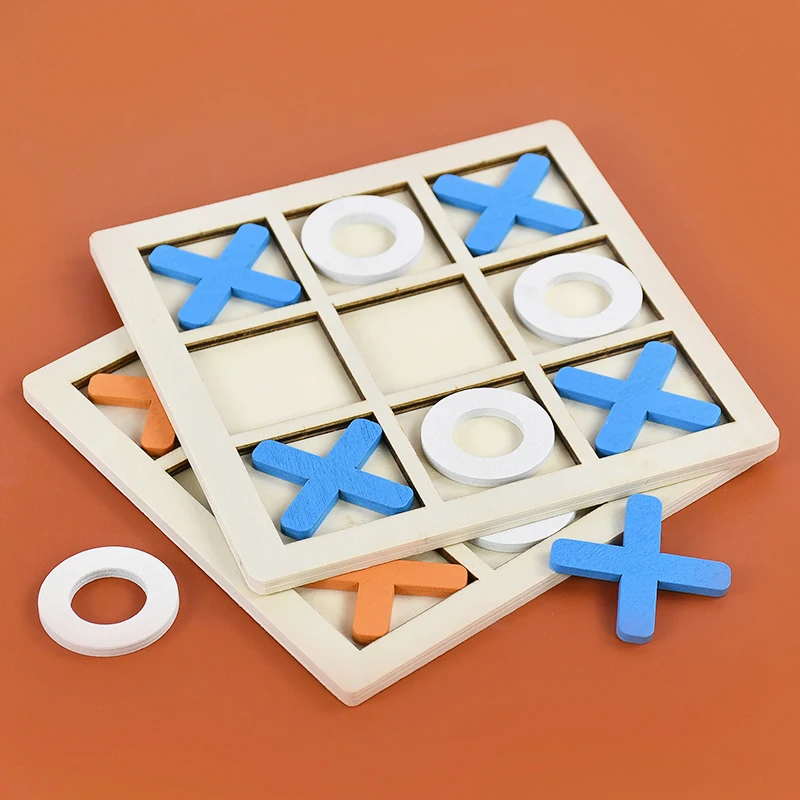 Wooden Board Game Toy Parent-Child Interaction Game Noughts And Crosses Game Educational Interaction Toy Kid's Birthday Gifts