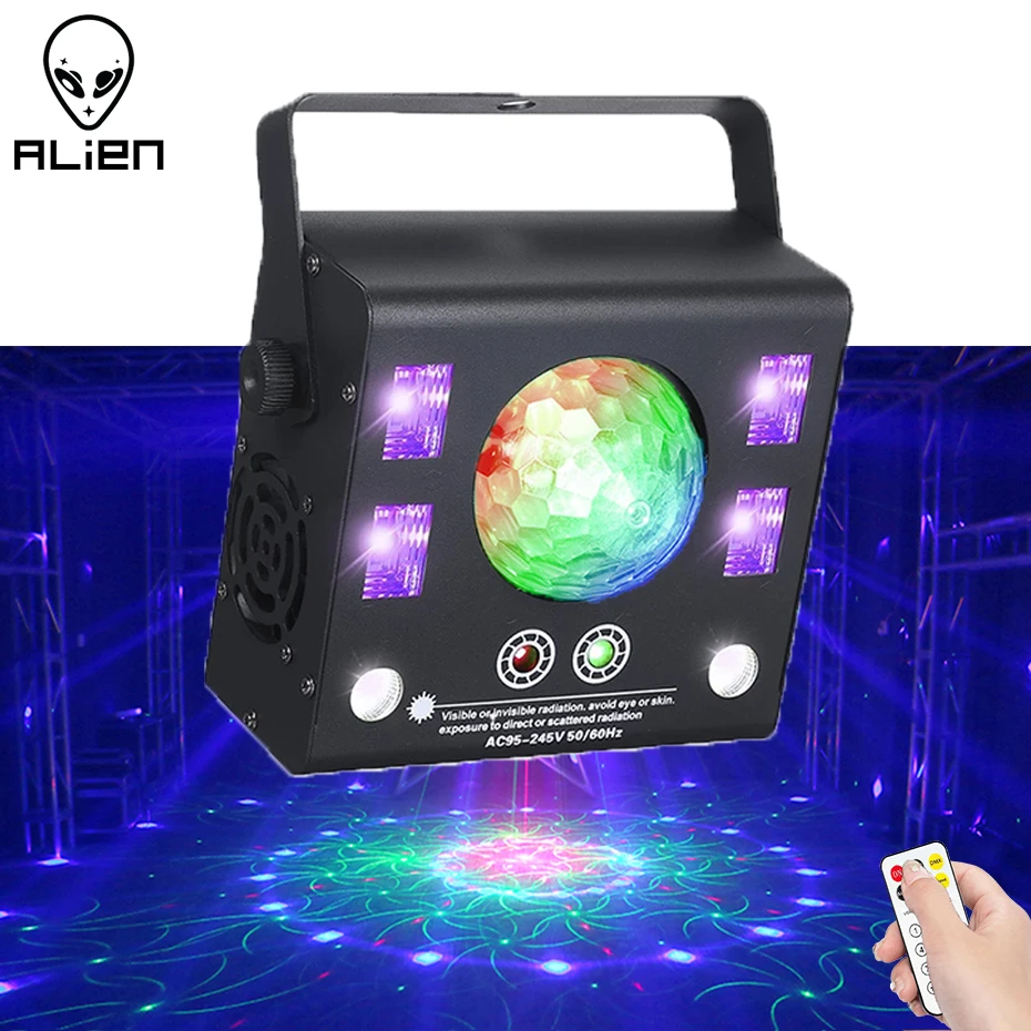 projetor laser de alienigena 50w em controle remoto dmx palco laser estroboscopio efeito de iluminacao bola magica dj festa de feriado casamento uv luzes pretas 01