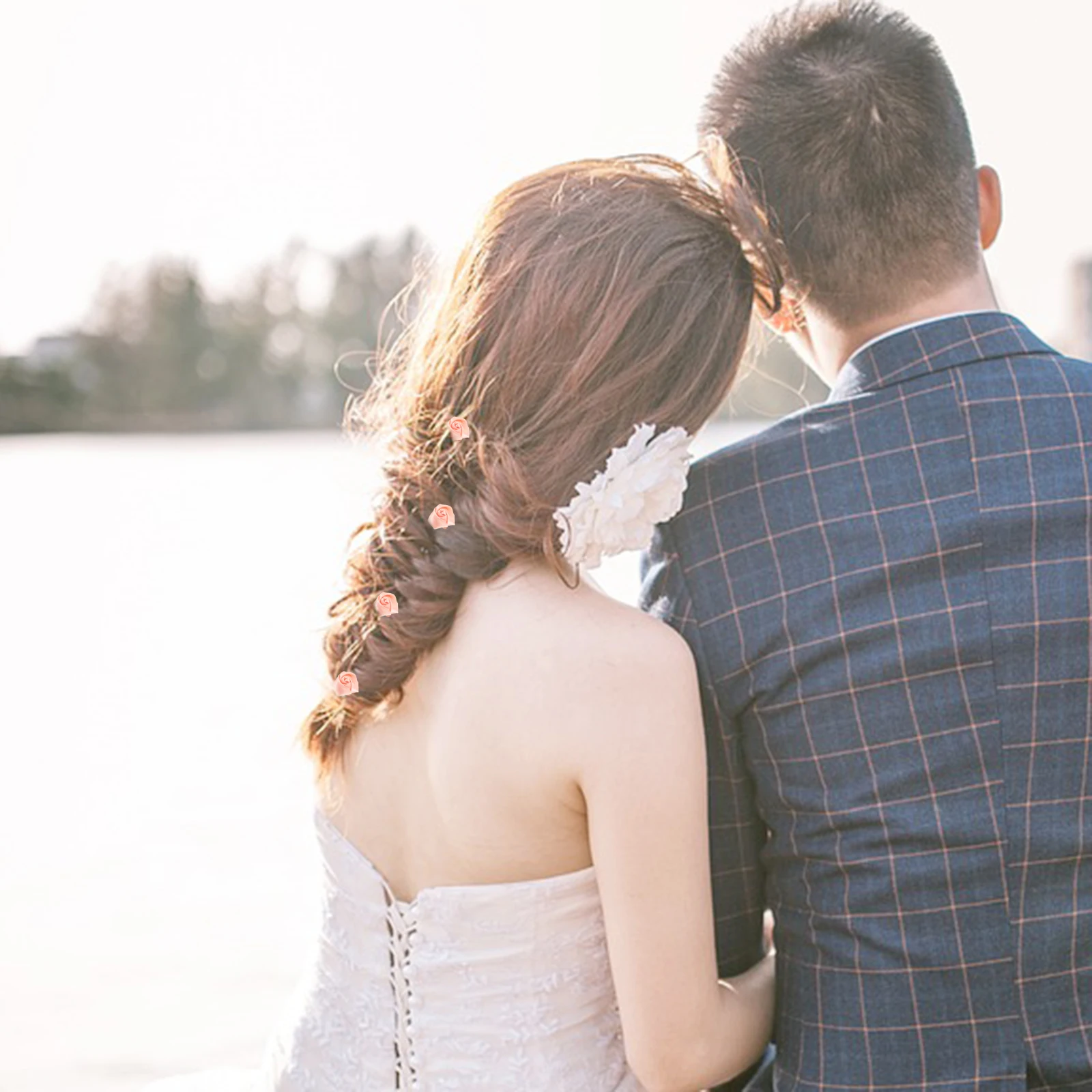 

10pcs Rose Clips for Women Girls Cute Floral Accessories Small Wedding Bridal Hair Decorations Stylish Hair Pins