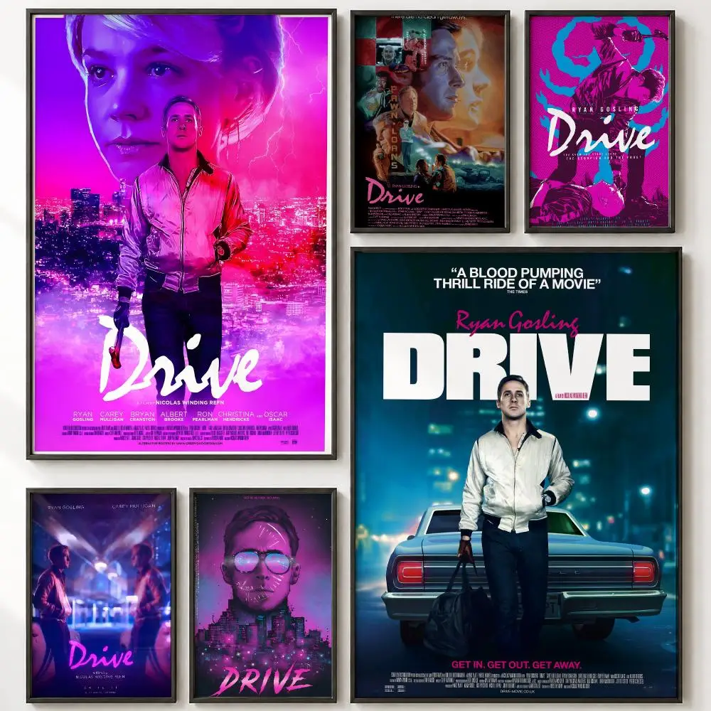 Vintage Movie Drive Poster HD poster wall art self-stick no-residue for home cafe office great gift