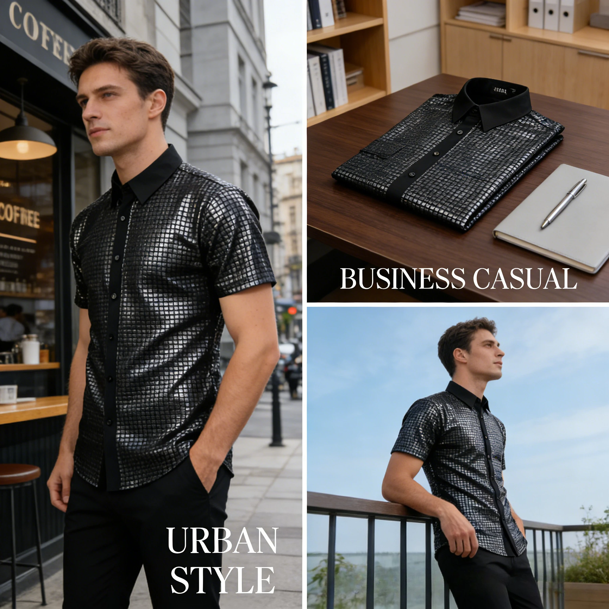 

Мужская классическая рубашка на пуговицах в стиле 70-х для дискотек, косплея, винтажный стиль, для выступлений, повседневная носка, модная блузка